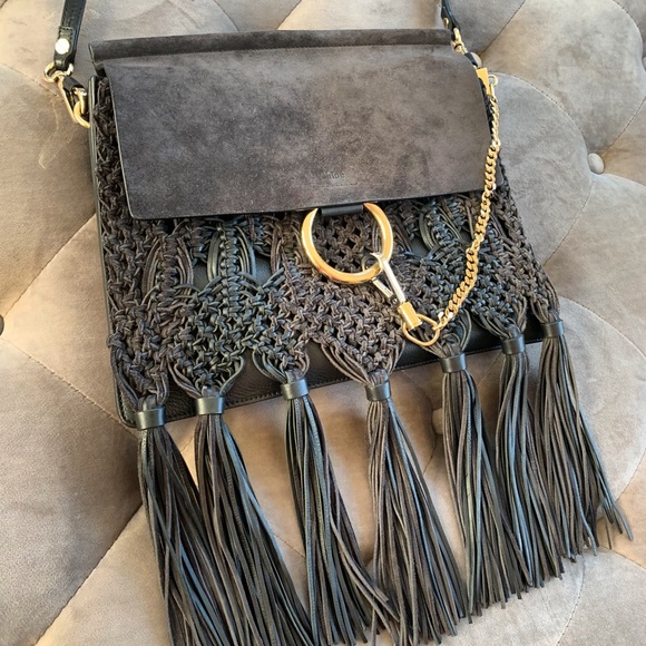 Chloe Handbags - Chloe Faye braided leather and suede shoulder bag